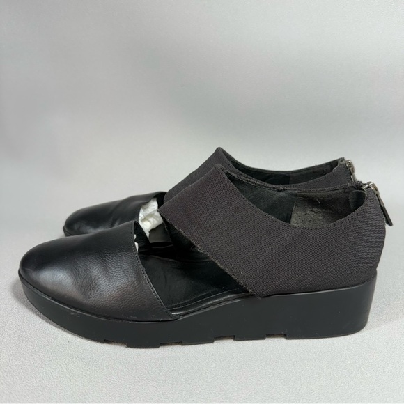 Eileen Fisher Turban 2 Black Platform Asymmetric Wedge Sandals - Picture 5 of 11